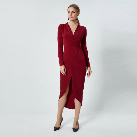 Explosion London Black long sleeve neck midi dress - Picture 7 of 8